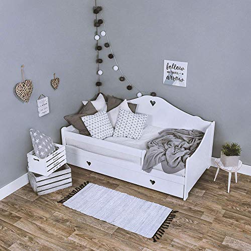 LULU Kinderbett SOPHIE Komplett - Bett mit Matratze 160x80 Lattenrost und Schublade | für Kinder ab 2 jahren | Mädchen Junge | Jugendbett Juniorbett Kinderzimmer Funktionsbett | Weiß - 4