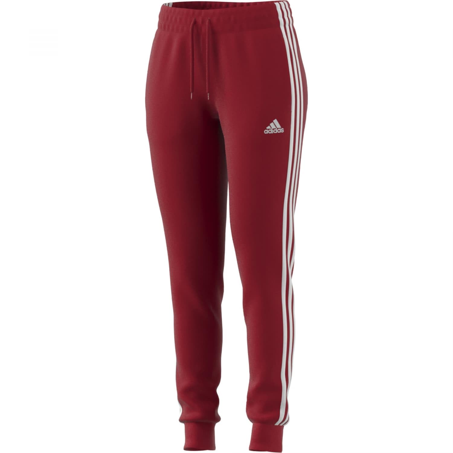 adidas Women's Essentials 3-Stripes Fleece Pants, Better Scarlet, XXS