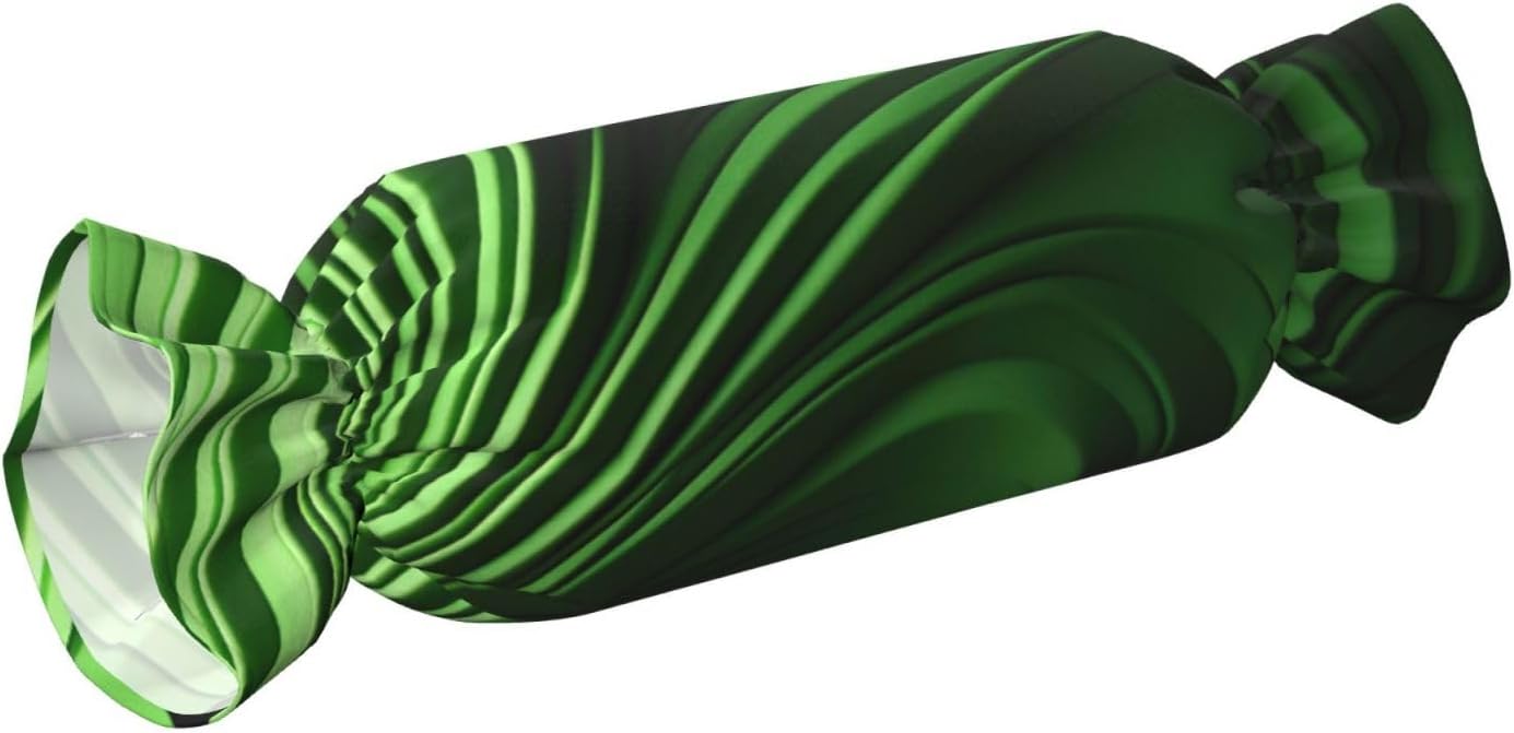 Green Curve Texture Print Candy Cylindrical Comfortable Pillow Throw Pillows Home Decor Easy Maintenance