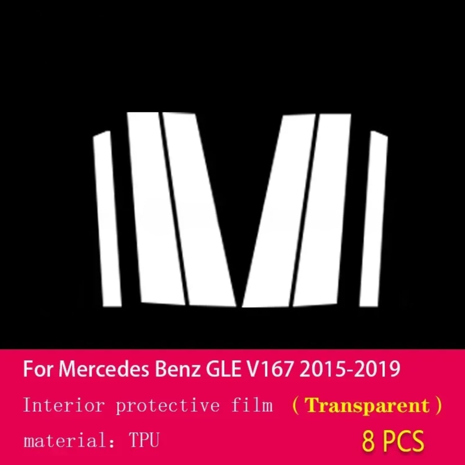 Pellicola protettiva in PPF per carrozzeria auto, in TPU trasparente, per Mercedes Benz GLE V167 2015-2019 (trasparente)