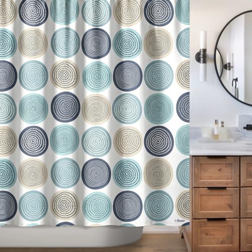 Rideau de douche imperméable Blue Tree Rings pour une ambiance spa à la maison - 5