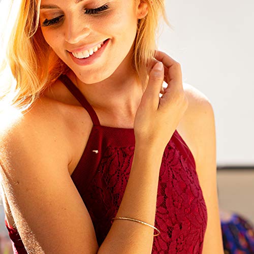 LIFETIME JEWELRY 2mm Diamond Cut Bangle Bracelet 24k Real Gold Plated for Women2