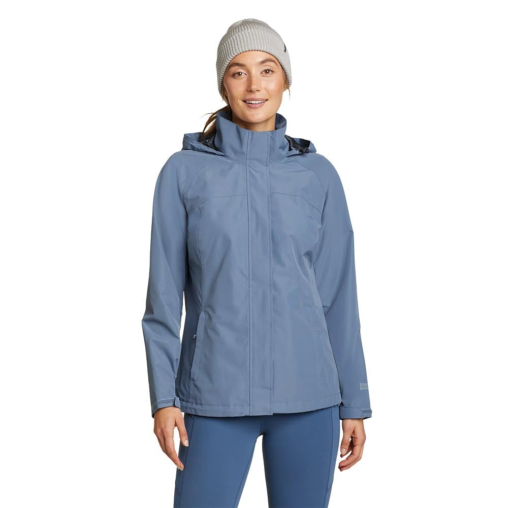 Eddie Bauer Women's Packable Rainfoil Jacket, Blue Haze Recycled, M