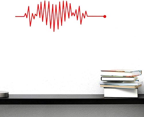 Miniatura 7 de BIBITIME Adhesivo de vinilo con electrocardiograma de corazón rojo para sala de estar, vacaciones, pareja, dormitorio, hija, guardería, novia,