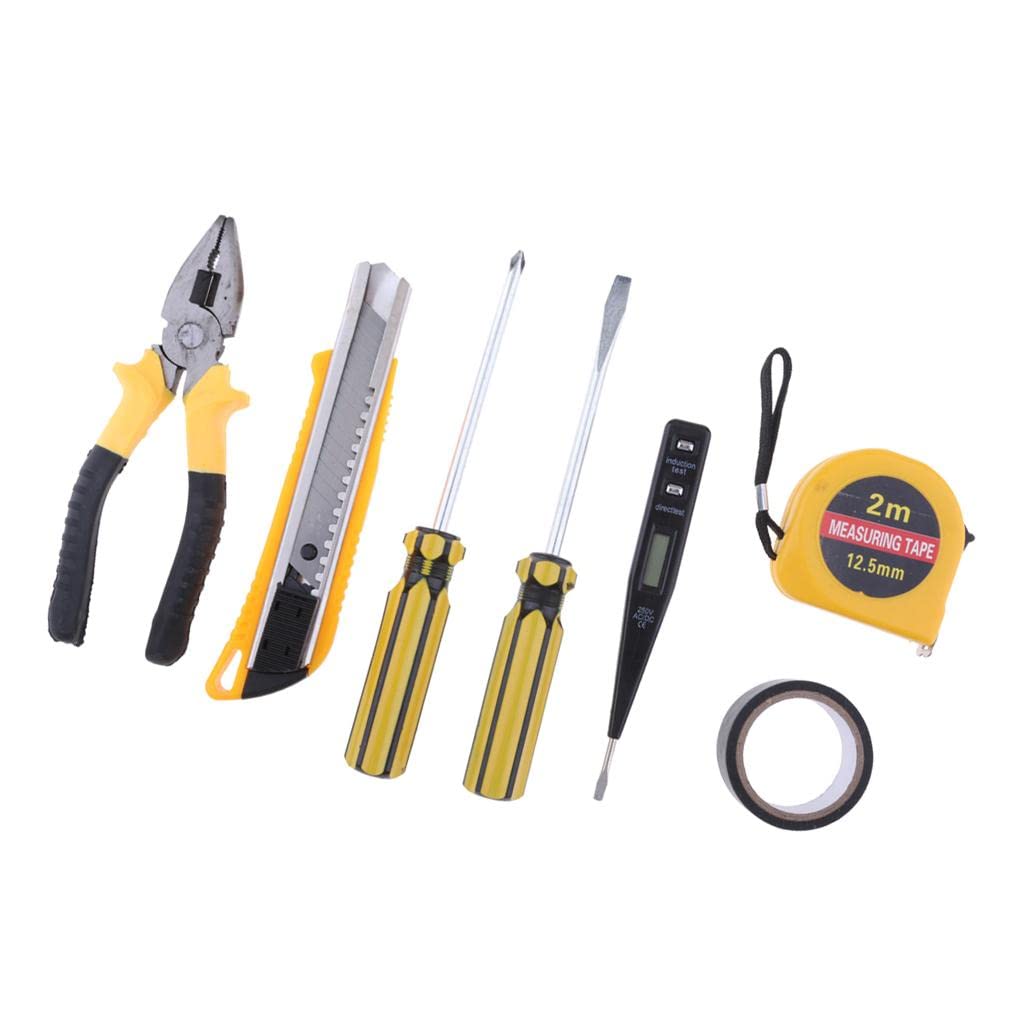 8-Piece Screwdriver Pliers Cutter Electric Pen Measuring Tape Home Tools Set 2
