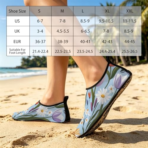 Zapatos acuáticos unisex con estampado botánico para playa 3