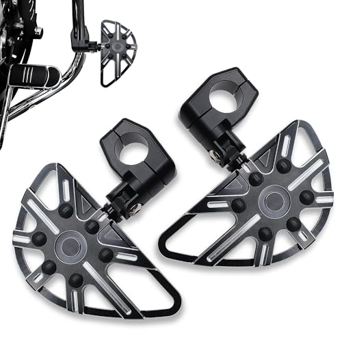 Image of MZS Motorcycle Highway Pegs, 1.25 inch Short Adjustable Highway Foot Peg CNC Aluminum Compatible with Road Glide King Softail Electra Street Glide Sportster Vulcan Chief Boulevard for 1 1 /4 Engine Guards