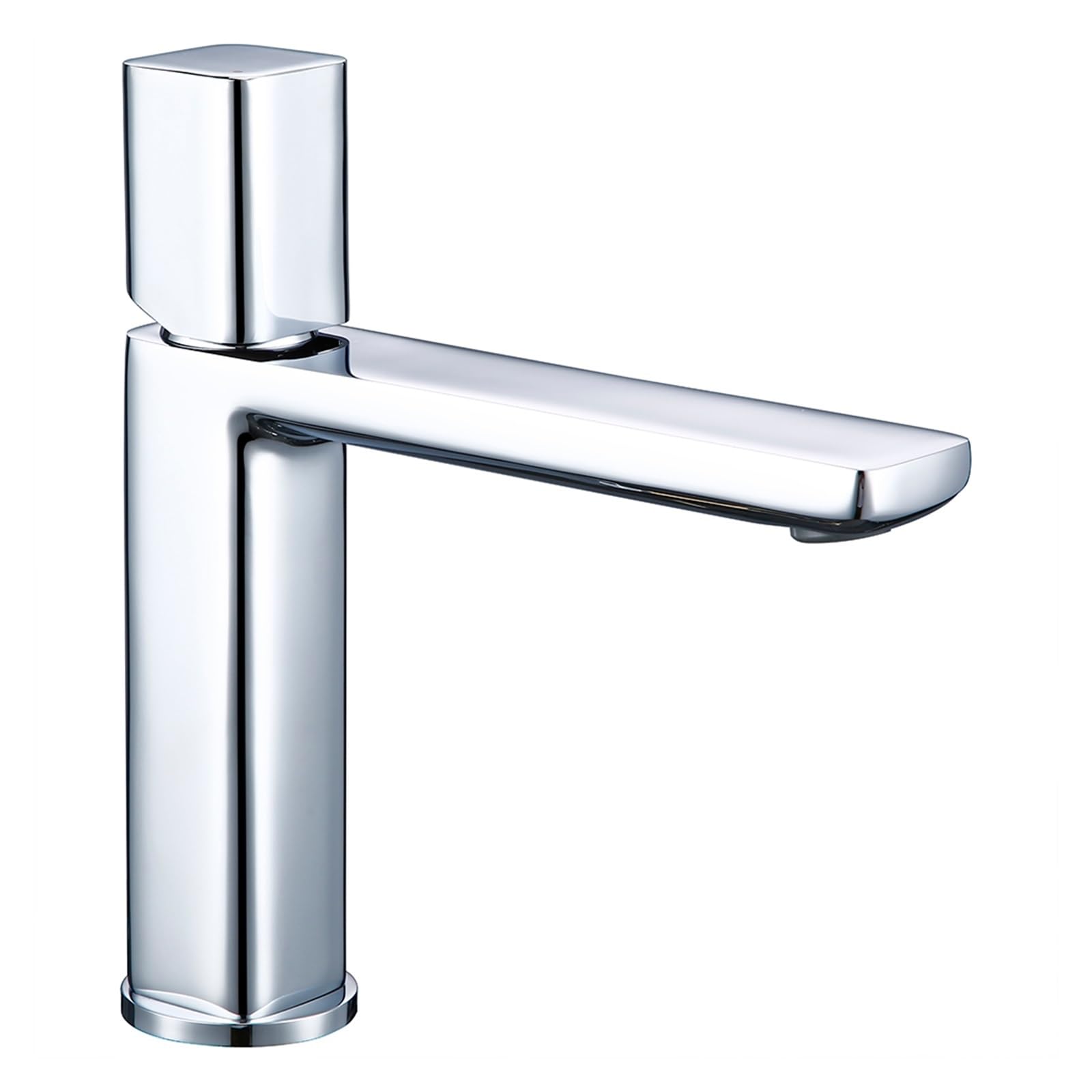 Robinet de salle de bains en laiton blanc et chrome mitigeur monotrou chic