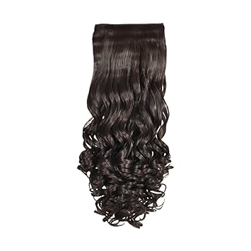KIS Beautiful UD2 Curly HAIR EXTENSION SET (22 PCS CLIPS) with natural Brown Color 100% Human hair blend | Tangle free Hair