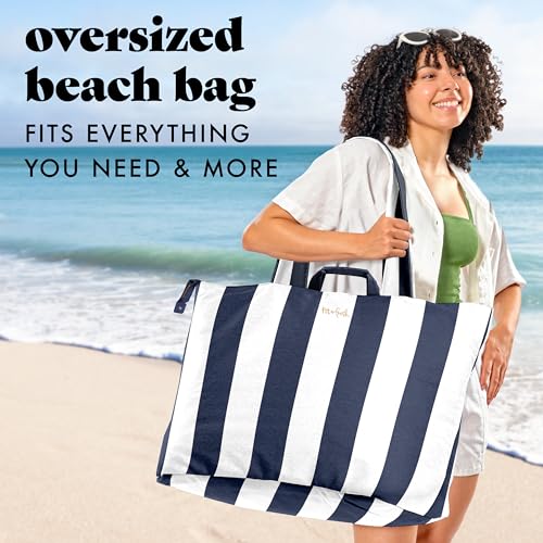 Fit & Fresh Large Beach Bag for Women - Extra Large Travel Tote With Pockets2