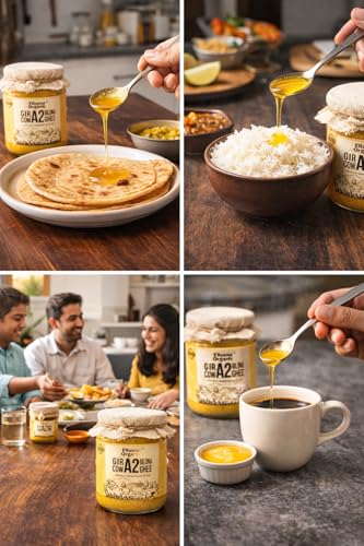 Image of Elizona Organic A2 Gir Cow Ghee Made Using Traditional Bilona Method || Grass-Fed & Healthy || Glass Bottle Packaging II Lab Tested (100 ML)