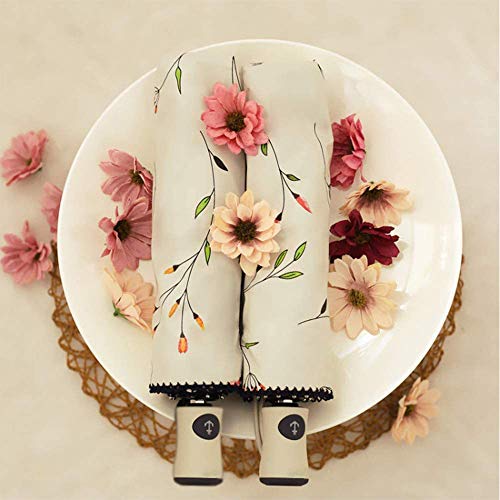 【2020新款】Genky 折りたたみ傘 日傘 海棠の花 ワンタッチ自動開閉 グラスファイバー 8本骨 収納ポーチ付き レディース