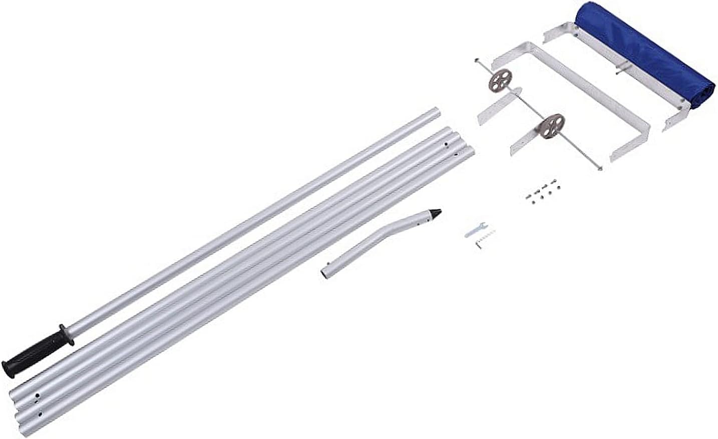 Narzędzie do odśnieżania dachu, szczotka do usuwania śniegu, z kwadratową głowicą grabi, aluminiowe narzędzie do odśnieżania dachu, odpowiednie do domów, parków, działek, dziedzińców itp.