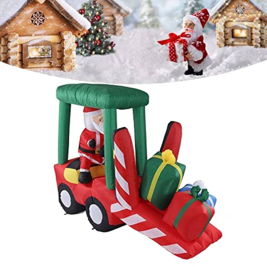 Amazon.com: 6.56ft Thanksgiving Inflatable Santa on Forklift