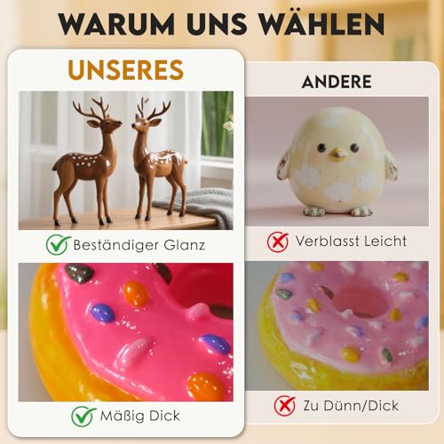 Nariolar Glasur für Ton Lufttrocknend – 120 ml Air Dry Clay Glaze,Tonlack Glanz mit Messbecher & Pinsel, Kratzfest, wasserdicht, hochglänzende Oberfläche für Keramik- und Bastelprojekte