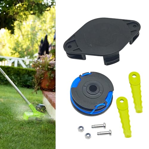 MADAT 2900719 Trimmer Head Blade Kit and 20Ft 0.065\" Spool Fit for Greenworks 2101602 2101602A STBA40B210 ST40B410 BST4000 Include 8 Quickload Blades+4 Screws +1 Trimmer Cap +3 Spools