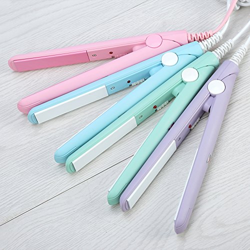Miniatura 9 de Dioche Mini plancha plana 2 en 1, mini plancha de pelo de 4 colores, plancha plana de cerámica turmalina, rizador de calefacción para salón