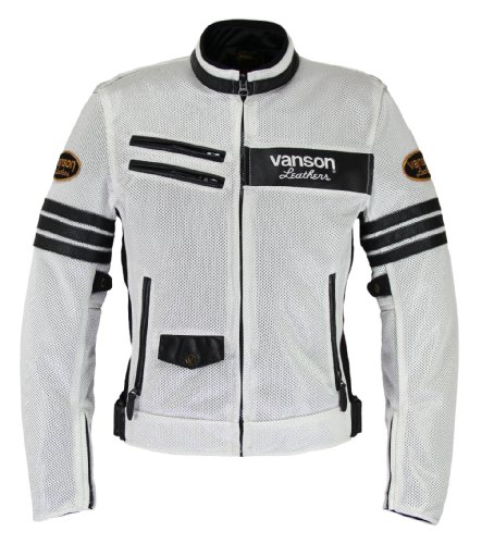 Amazon | VANSON(バンソン) メッシュジャケット WHITE/BLACK XL