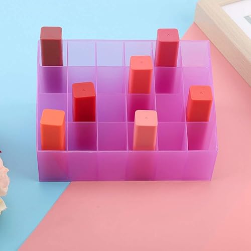 Miniatura 4 de ZJchao Organizador de lápiz labial, 24 rejillas para lápiz labial, estuche organizador de cosméticos, soporte de brillo de labios para