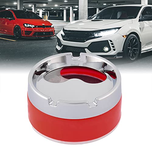 Image of Uxcell a16031700ux0374 Round Wind Resistant Closable Vehicles Car Ashtray Cigarette Ash Holder Red