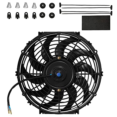 MuHize 12 Automotive Electric Cooling Fan High Performance Push/Pull 12V 80W with Mount Kit Fits Radiator