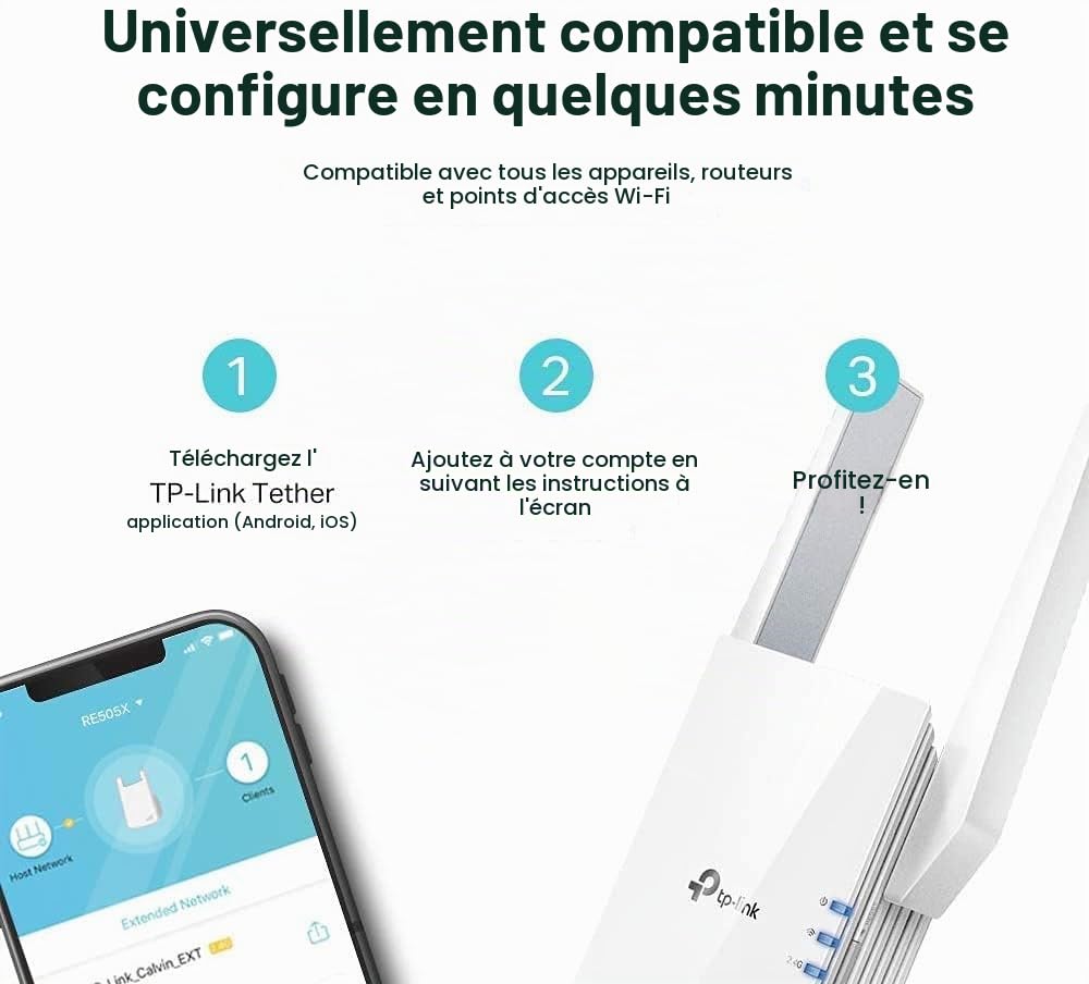 TP-Link RE505X REPETEUR WiFi 6 AX1500