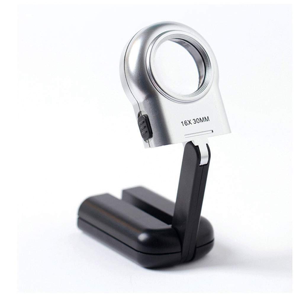 Lenti di ingrandimento, Lenti di ingrandimento per Hobby educativi, Lenti di ingrandimento Portatili ad Alta Definizione 16X con Luce LED, Lenti di ingrandimento in Giada