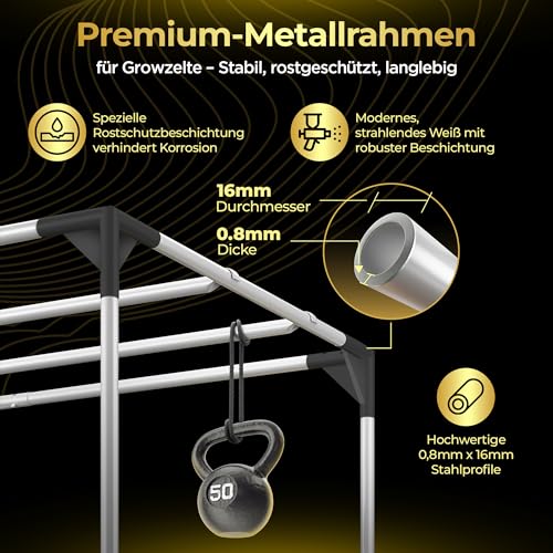 Zelsius Growzelt MyHomeGrow Grow Tent | Indoor Growbox | schwarz grün | Growroom Growschrank Darkroom Pflanzenzelt Gewächshaus Zuchtzelt (120 x 60 x 180 cm) 8 Zelsius Growzelt MyHomeGrow Grow Tent | Indoor Growbox | schwarz grün | Growroom Growschrank Darkroom Pflanzenzelt Gewächshaus Zuchtzelt (120 x 60 x 180 cm) – Bild 8