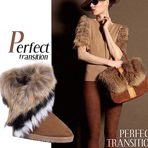 Gaorui Warm Fur Winter Boots For Women - Stylish Womens Winter Boots Mid Calf Ankle Boots Faux Fur Tassel Shoes | Image 3