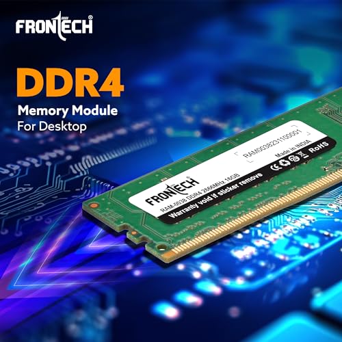 Image of FRONTECH 16GB DDR4 16 Chips 2666 MHz Desktop RAM Memory, Suitable for Gaming, Multitasking (RAM-0038)