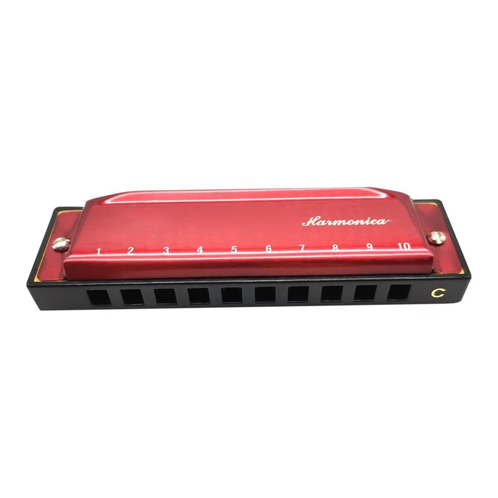 Harmonijka 10-otworowa Harmonijka Ustna Blues Diatonic Mouth Harp Dostępna W Trzech Kolorach Początkujący Dorośli Profesjonalni Gracze Instrumenty(Red)