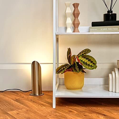 MiniSun Modern Black Chrome Table/Floor Standing Uplighter Wall Wash Lamp - Complete with Thermal Plastic 5w High Power Frosted Lens Bulb 3000K