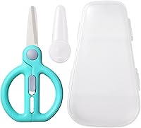Vista 10 de Tijeras de cerámica para alimentos para bebés con estuche de viaje, tijeras para niños pequeños con bloqueo de seguridad, ideales para pizza
