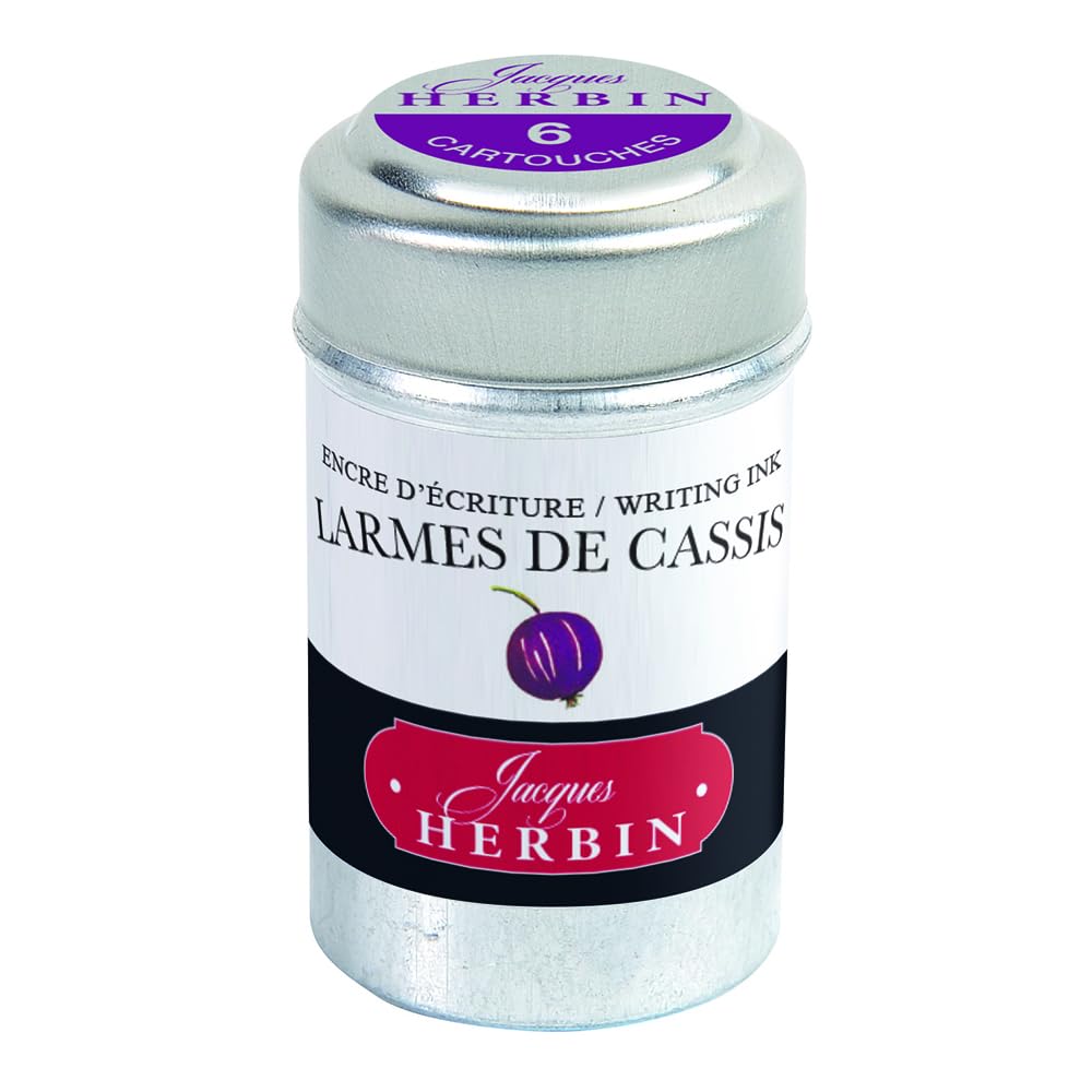 Herbin Ink Cartridges Tin of 6 - Larmes De Cassis