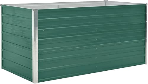 Miniatura 7 de Cama elevada de acero galvanizado, maceta elevada para jardín, para exteriores, perfecta para verduras, flores, hierbas, plantas, 39.4 x 15.7 x 17.7