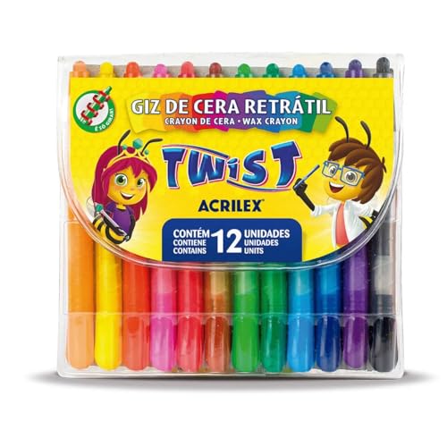 Giz de Cera Retrátil Twist 12 Cores Acrilex
