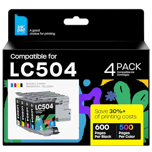 Image of iNKPAD LC504 Ink Cartridges Compatible with Brother LC504 LC504XL