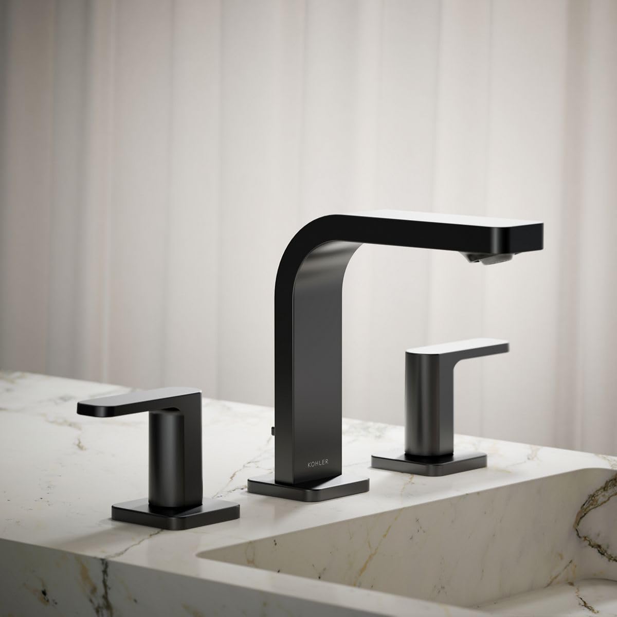 Kohler K-23484-4N-BL Parallel Widespread Bathroom Sink Faucet, .5