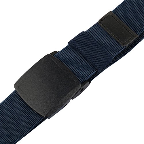 Sportmusies Elastic Belts for Men, Military Style Stretch Webbing Tactical Duty Belt (Navy Blue,Plastic Buckle)4