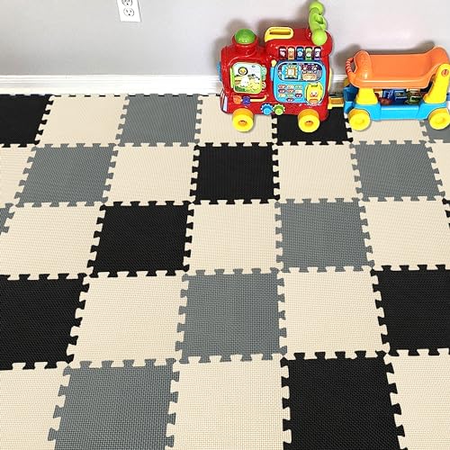 Image of YIMINYUER® 25 Tiles (30cm×30cm×1cm Each Tile) Baby Soft Puzzle Play Mats, Kids Thick EVA Foam Floor, Toddlers & Children's Soft Interlocking Mat R04R10R12G301025