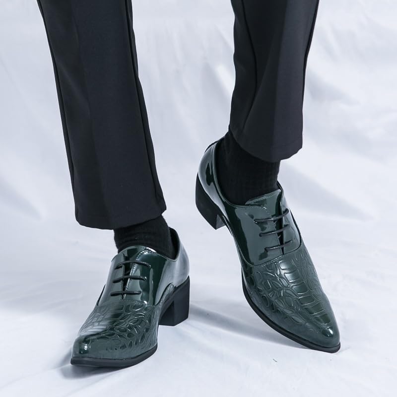 Mens Dress Oxford Shoes Genuine Leather Cap Toe Design Non Slip Low Top Block Heel Anti-Slip Wedding Business Lace-up2