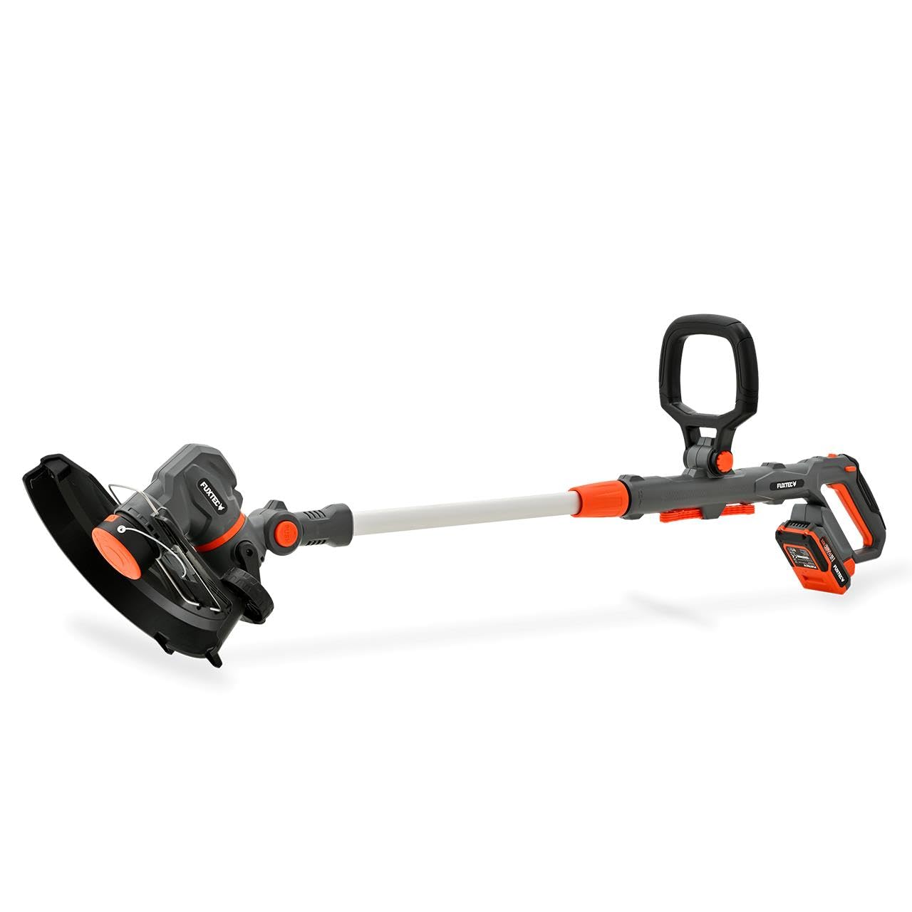 FUXTEC Coupe-Bordures sans Fil 20V FX-E1RT20PROSET avec Batterie 2 Ah et Chargeur • Débroussailleuse électrique • Largeur de Coupe 28 cm • Manche télescopique • 2 Vitesses • Tête pivotante 90°