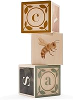 Uncle Goose Watercolor ABC Blocks - Educational Stacking Toys for Toddlers 2+, Sustainable USA-Made Basswood Cubes