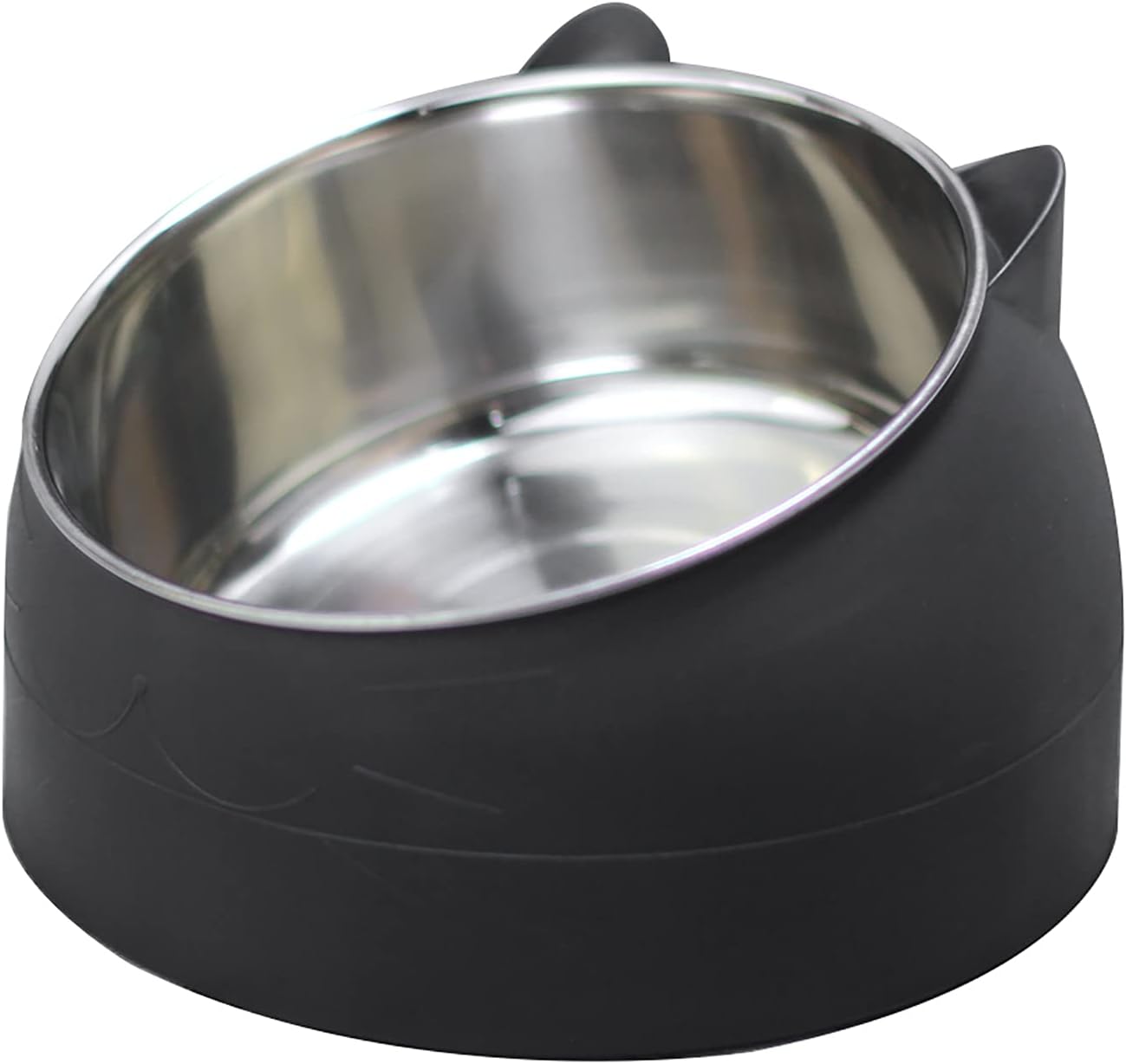 Stainless Steel Dog Cat Bowl, Aiboria Round Ergonomic Slanted Non-Slip Pet Bowl for Dog Puppy Cat and Kitten, Tilted Angle Food Water…