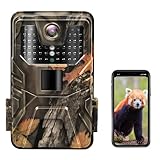 【0.2s Trigger Time】 Im Fotomodus, die bewegungsmelder wird innerhalb von 0,2s ausgelöst, wenn sie die Bewegungen in der Entfernung von 98ft erkennt, Erfassungsbereich von insgesamt 120° abdecken, die wildkamera wird keine schnelle Bewegung verpassen. IP66 wasserdichtes Design schützt diese wlan nachtsicht jagdkamera vor Regen oder Staub Schäden