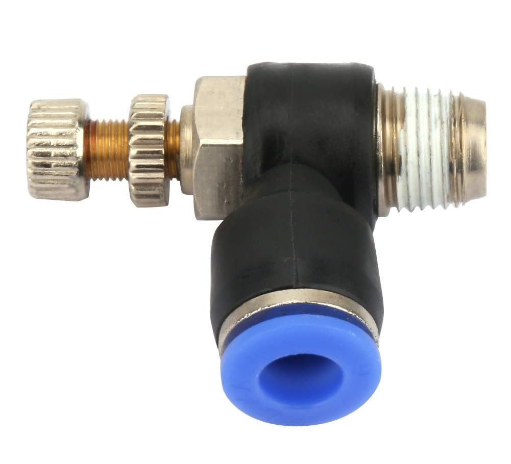 6mm x 1/4BSP Speed Control Valve Connector Pneumatic Push in Fitting Pneumatic Pipe Fitting Quick and Reliable Pneumatic T Fitting Practical Air Tool Accessories Pneumatic Pu Speed Control Valve 1PC-image-18