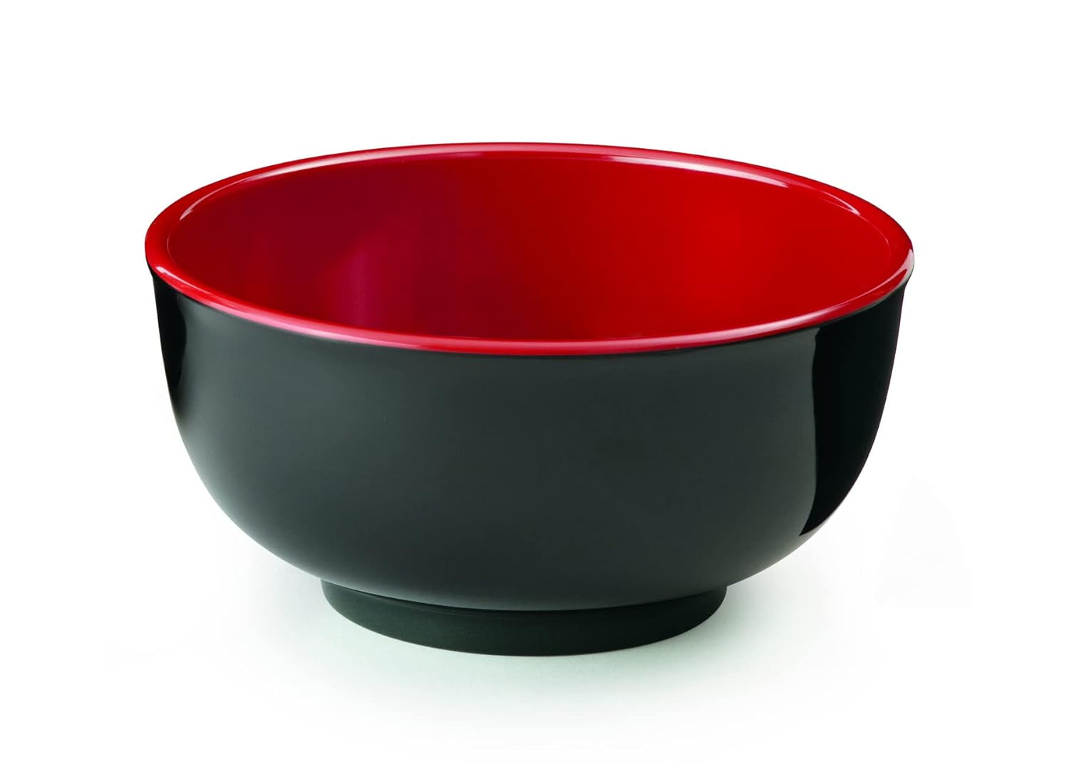 G.E.T. B-125-F-EC Melamine Serving Bowl, 1.2 Quart, Red/Black (Set of 4)