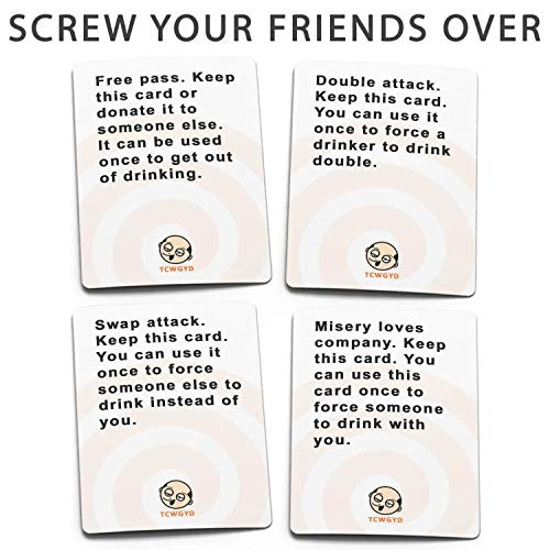 Image of Awestuffs These Cards Will Get You Drunk, Party Card Game for Adults, 100 Cards, Paper, Modern Style, 2-8 Players