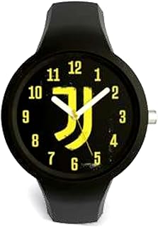 Lowell - Reloj de pulsera One Kid, Juventu Bianconeri, correa de silicona negra, esfera de 34 mm, color negro y amarillo, en caja + llavero de fútbol, multicolor, piccolo