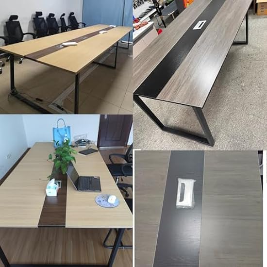 Tavolo Da Conferenza Piccolo Per 4 Persone - Scrivania Riunioni 160x100 Cm, Nero, Salvaspazio - Foto 7